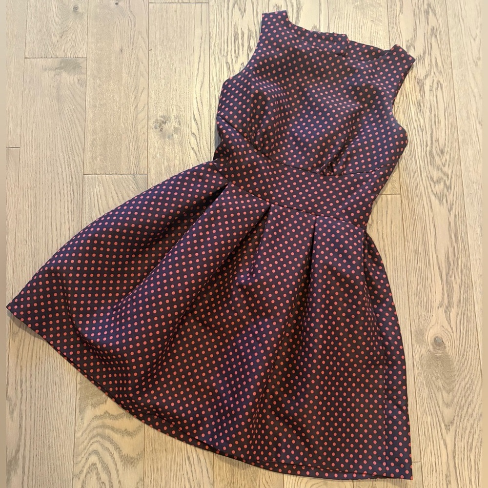 Closet Red and Black Polka Dot Dress